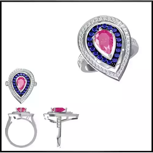 JCD Format Gold color stone ring 3design price