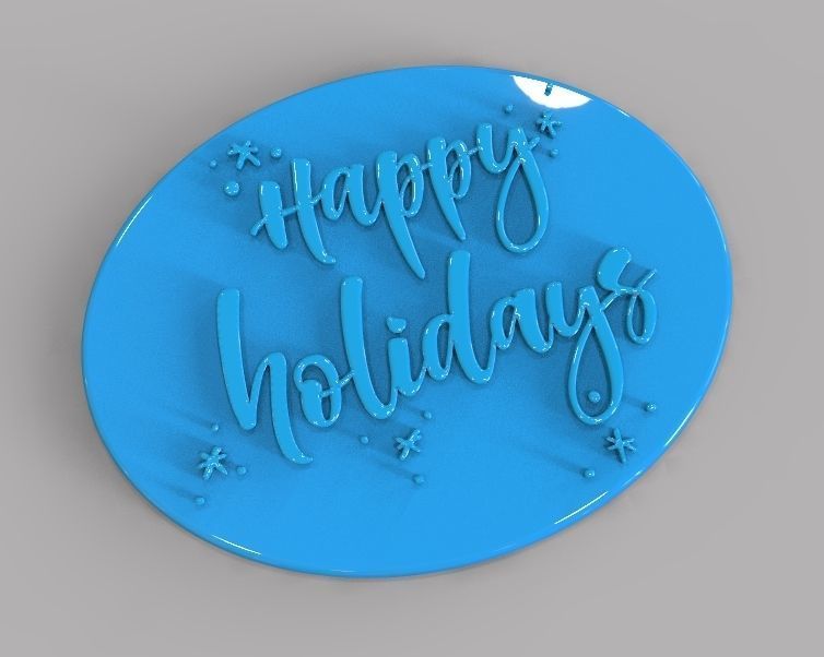 Holiday Greetings Plate 3D print model_20