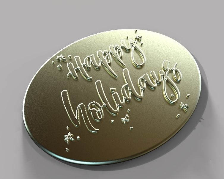 Holiday Greetings Plate 3D print model_24