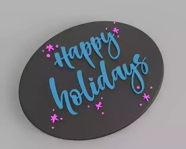 Holiday Greetings Plate 3D print model
