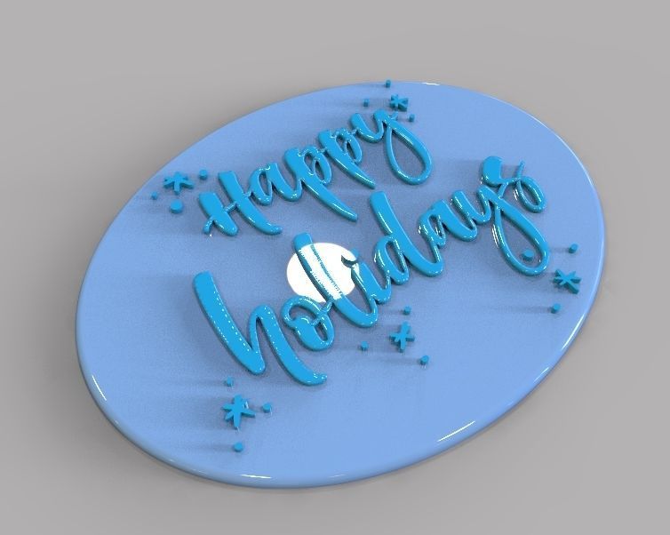 Holiday Greetings Plate 3D print model_18