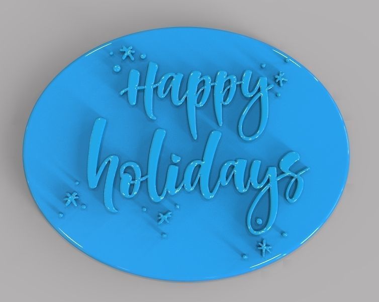 Holiday Greetings Plate 3D print model_21