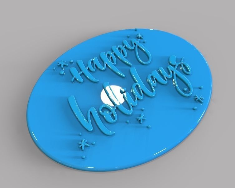 Holiday Greetings Plate 3D print model_19