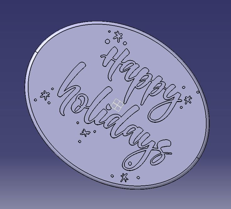 Holiday Greetings Plate 3D print model_7