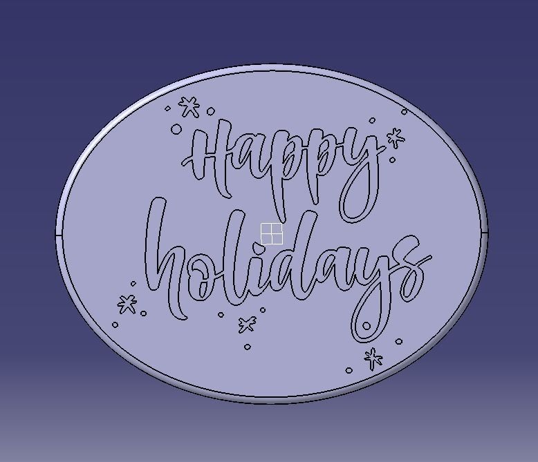 Holiday Greetings Plate 3D print model_11