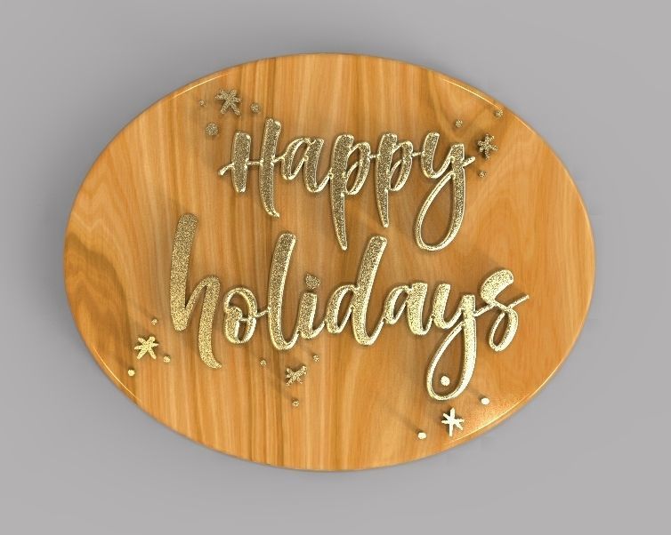 Holiday Greetings Plate 3D print model_14
