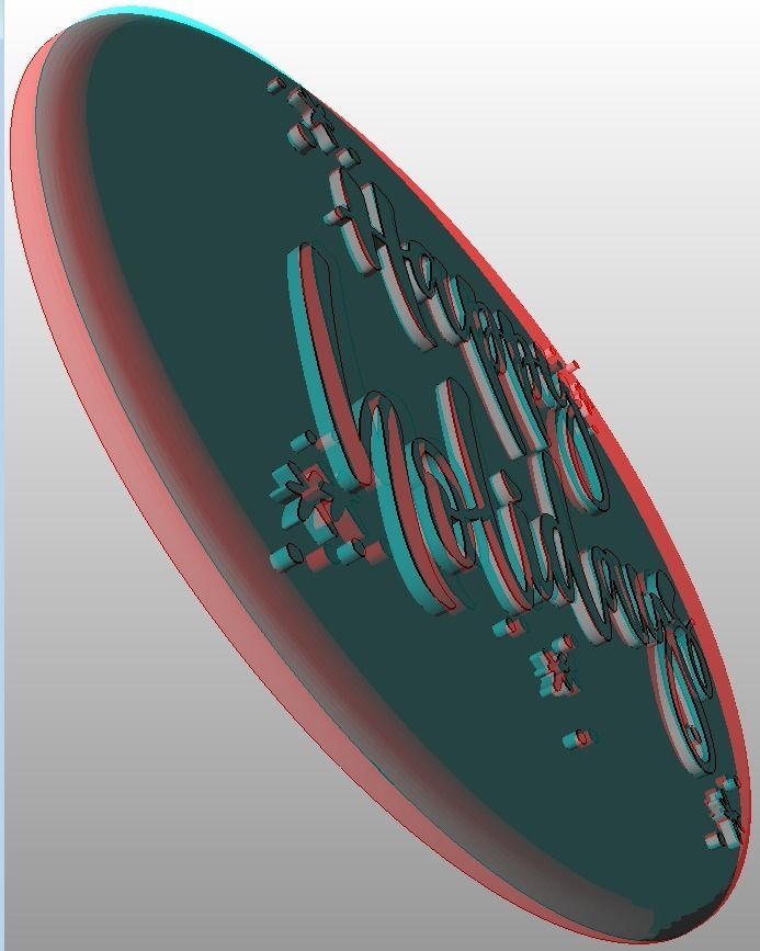 Holiday Greetings Plate 3D print model_25