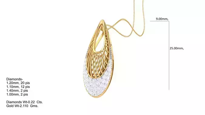 Italian pendant set pendant with top 3D print model