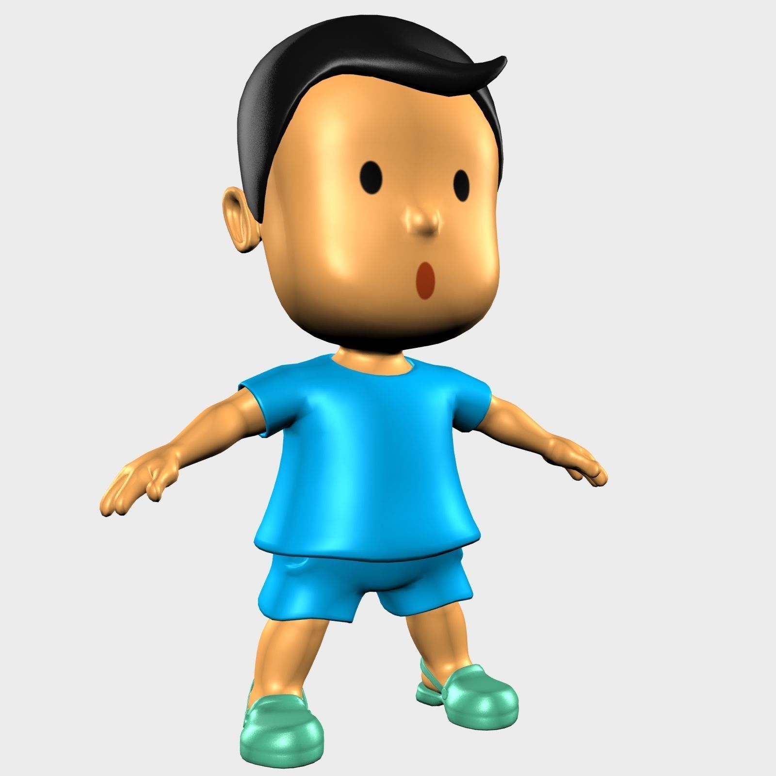 Boy Character Cartoon 3D model