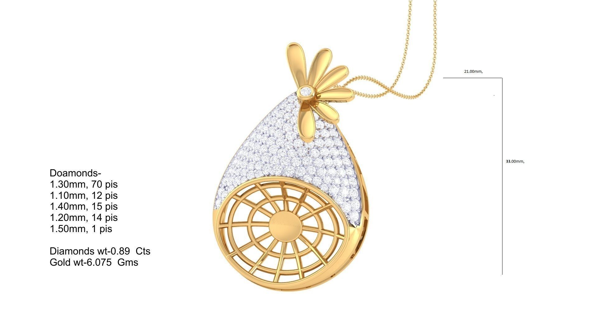 Italian pendant set pendant with 3D print model_6