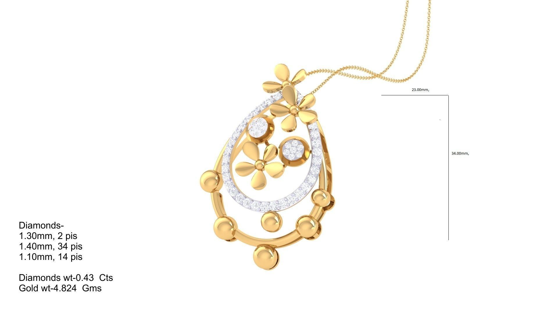 Italian pendant set pendant with 3D print model_2
