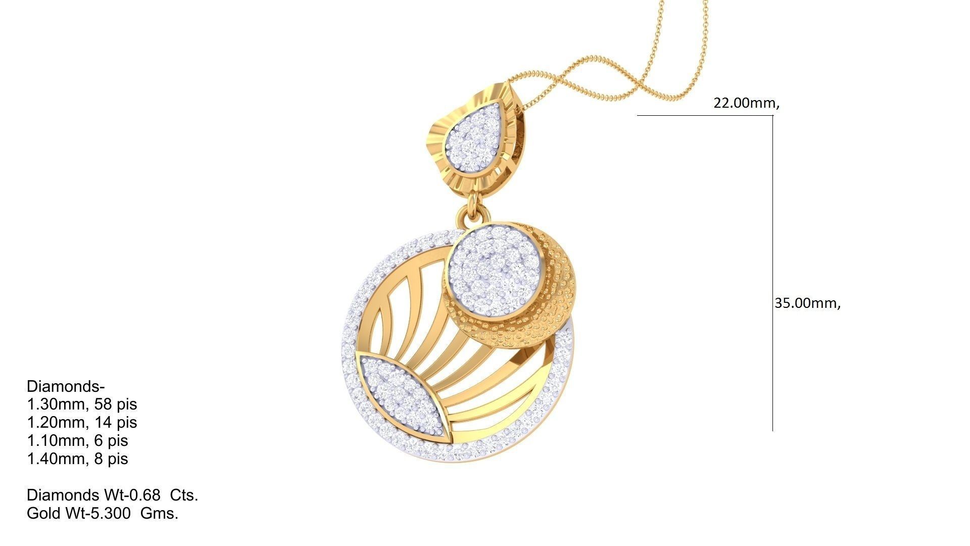 Italian pendant set pendant with 3D print model_14