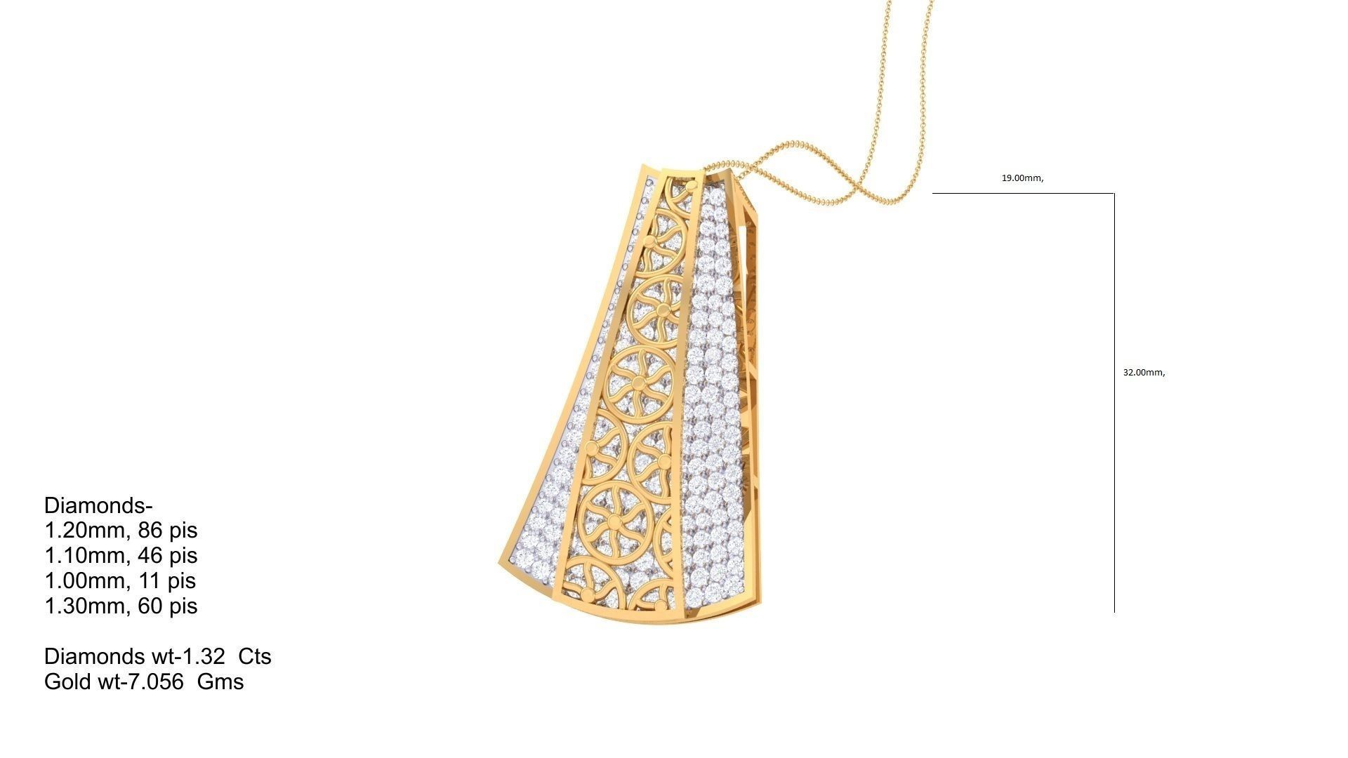 Italian pendant set pendant with 3D print model_10