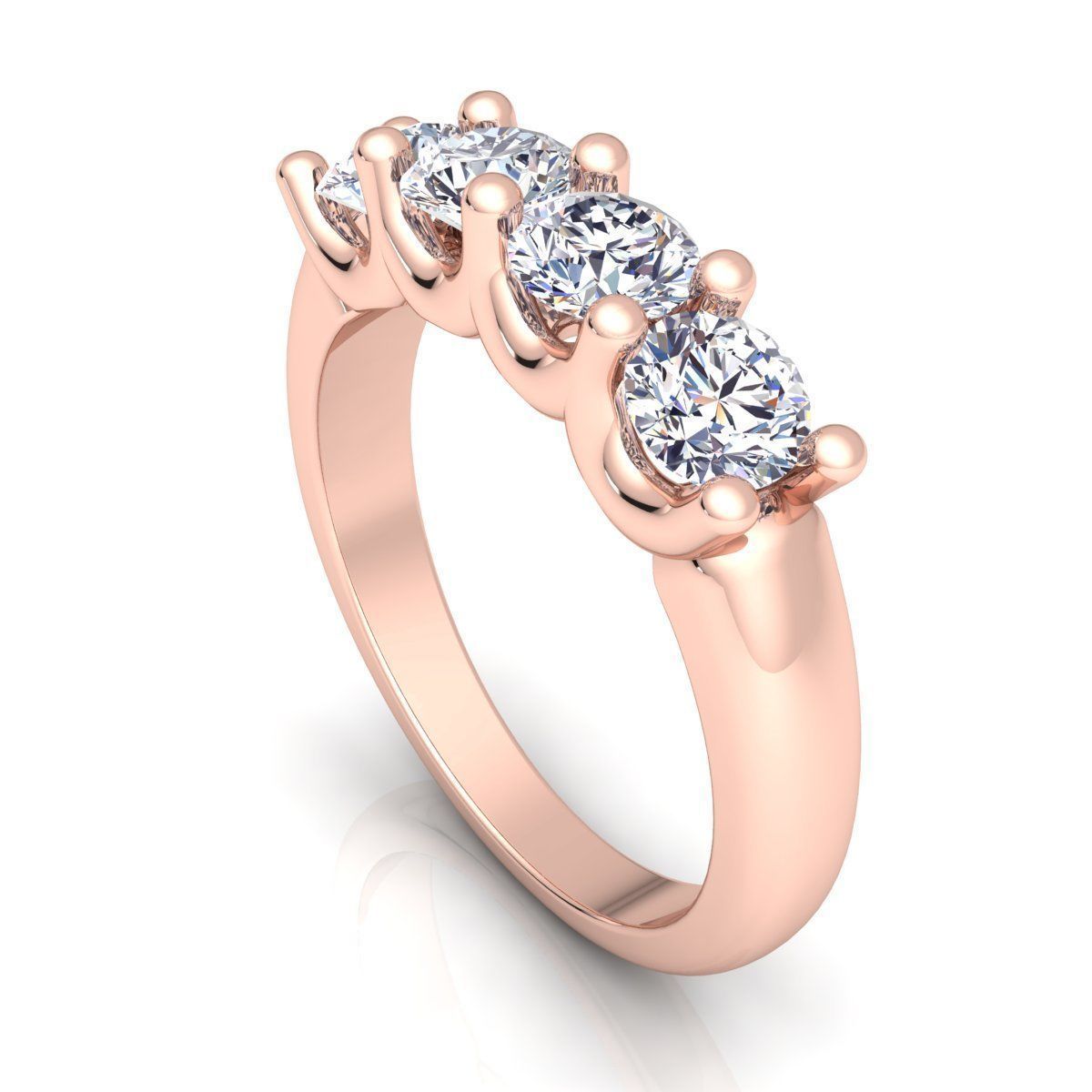 Fancy Four Diamond Ring 03 3D print model_3