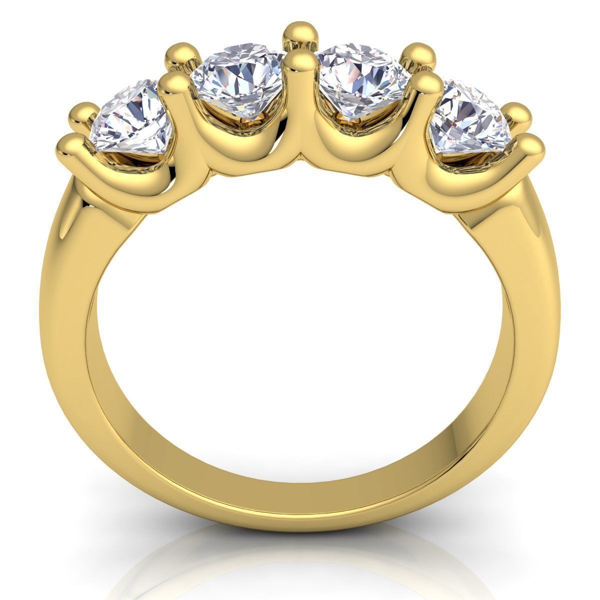 Fancy Four Diamond Ring 03 3D print model_6