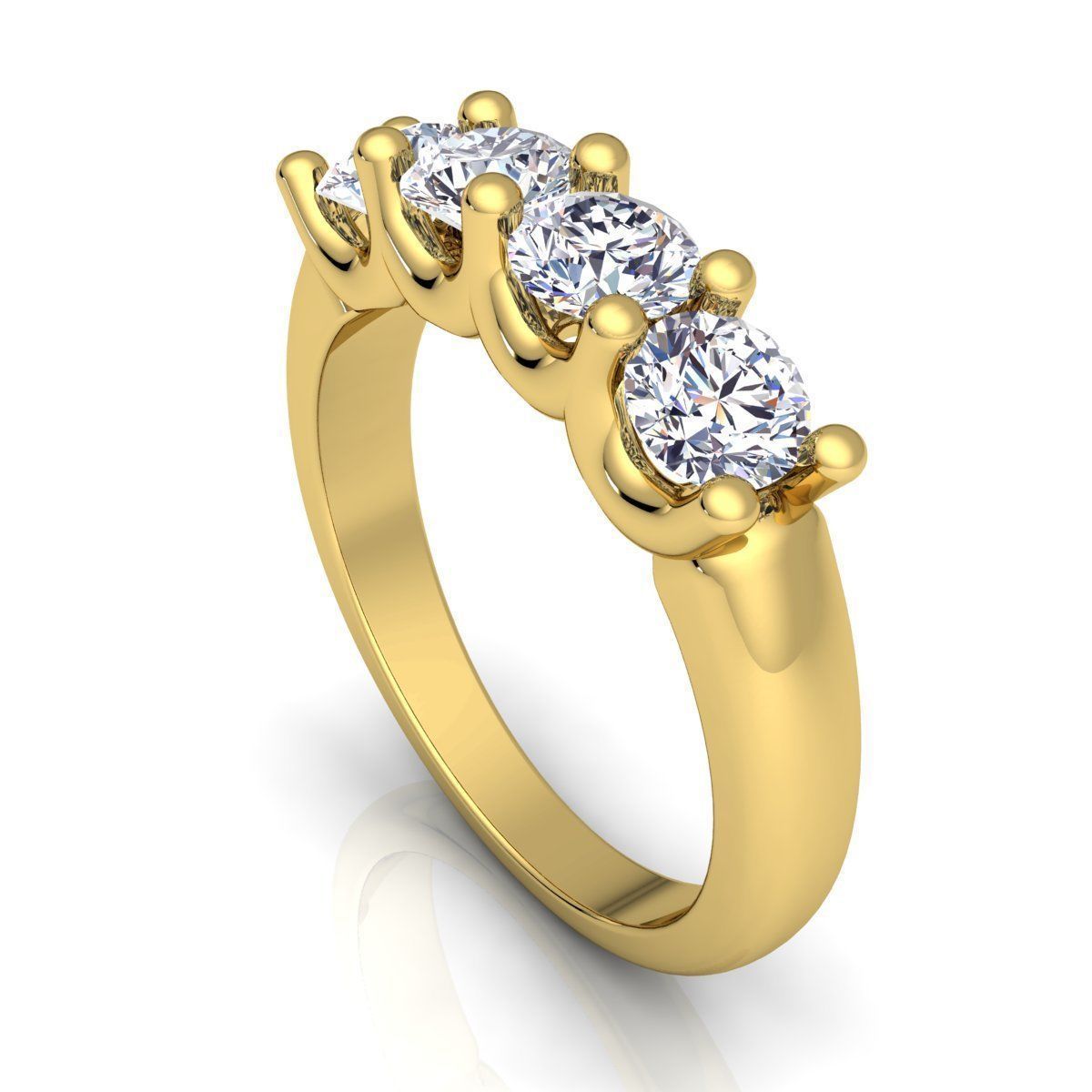 Fancy Four Diamond Ring 03 3D print model_2