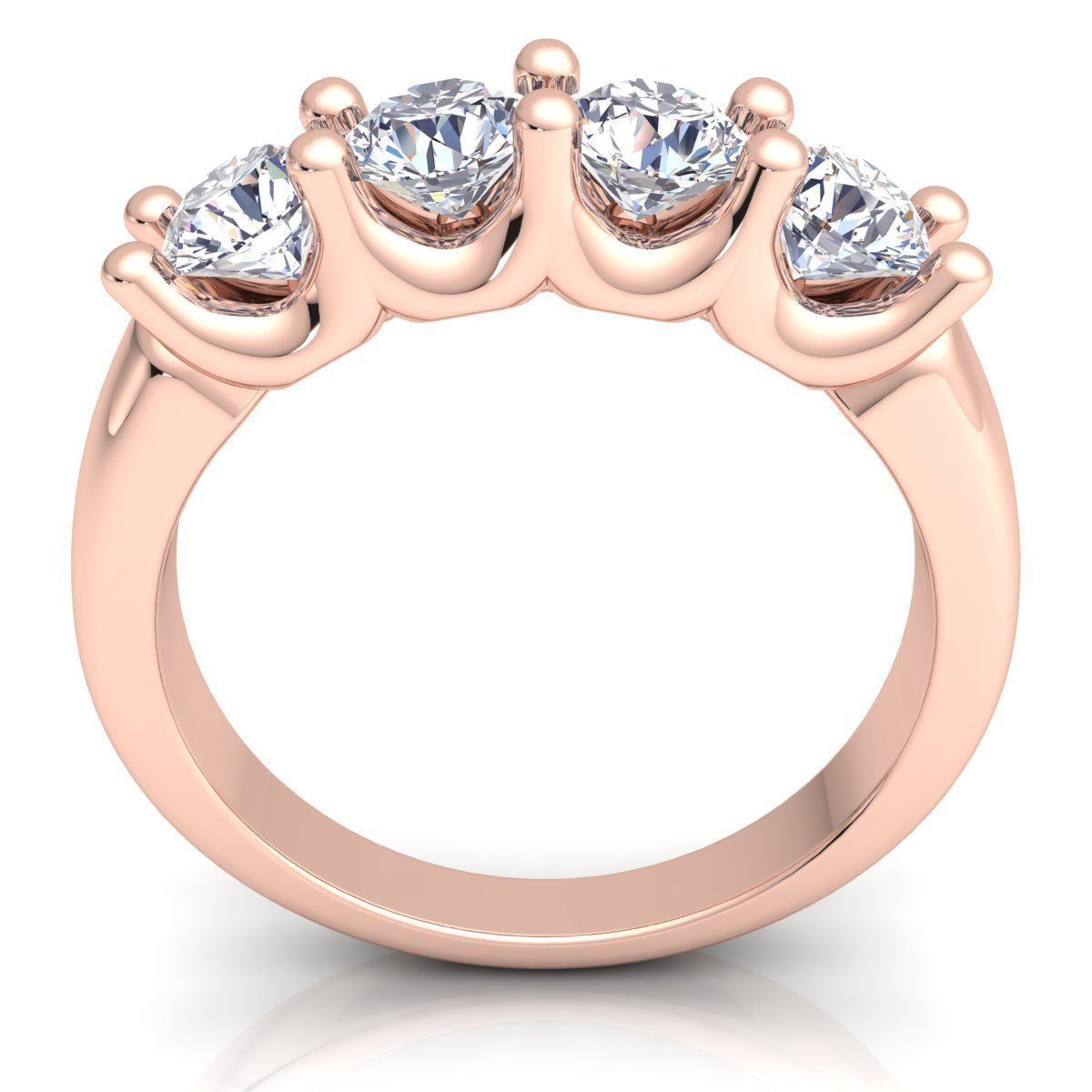 Fancy Four Diamond Ring 03 3D print model_7