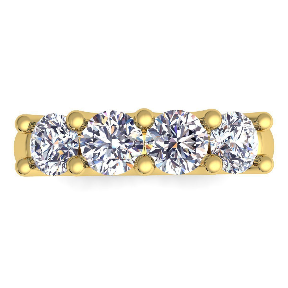 Fancy Four Diamond Ring 03 3D print model_9