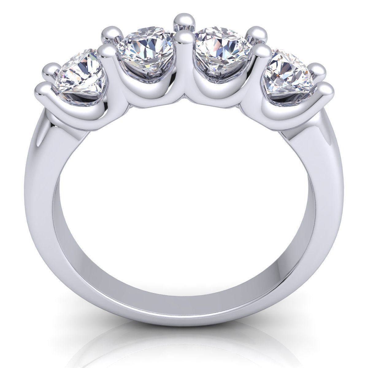 Fancy Four Diamond Ring 03 3D print model_8