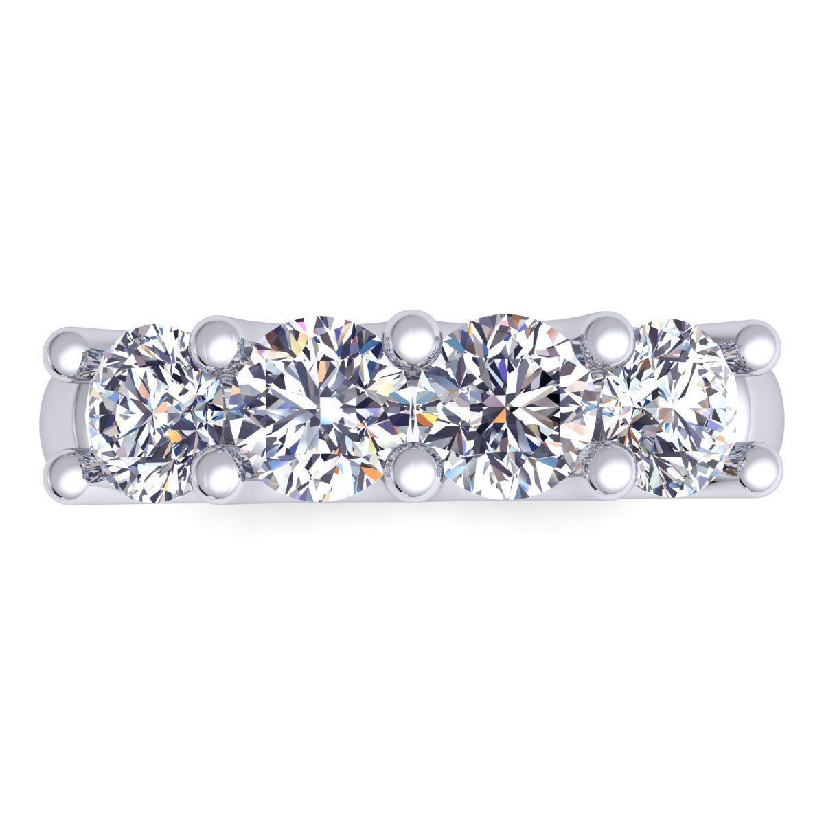 Fancy Four Diamond Ring 03 3D print model_11