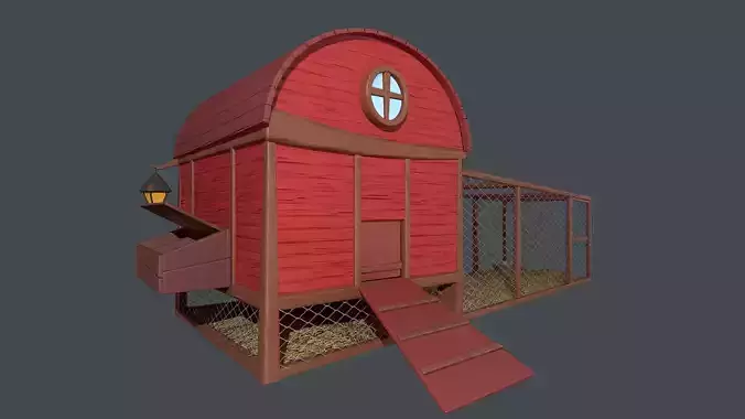 Asset - Cartoons - Farm - Hencoop Low-poly 3D model