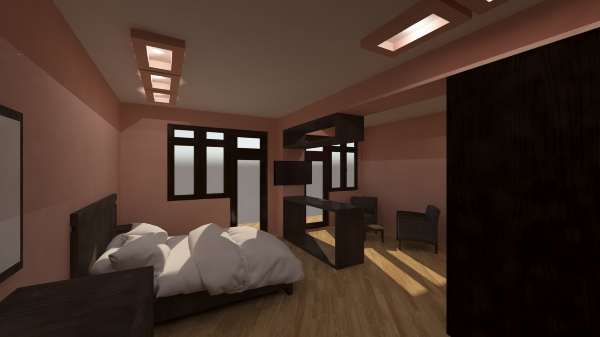 Bedroom and kitchen for new house 3D model_6