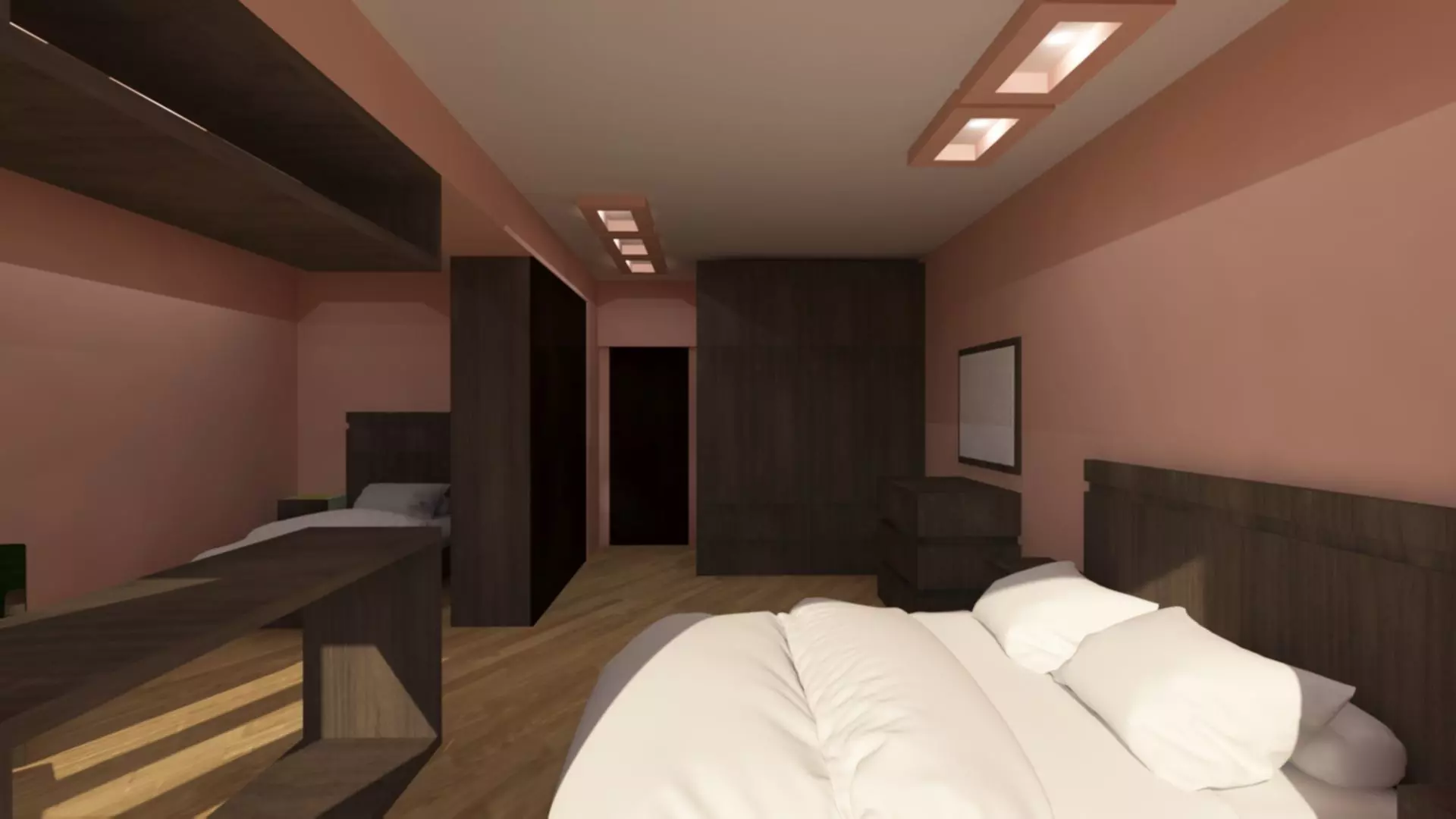 Bedroom and kitchen for new house 3D model_0