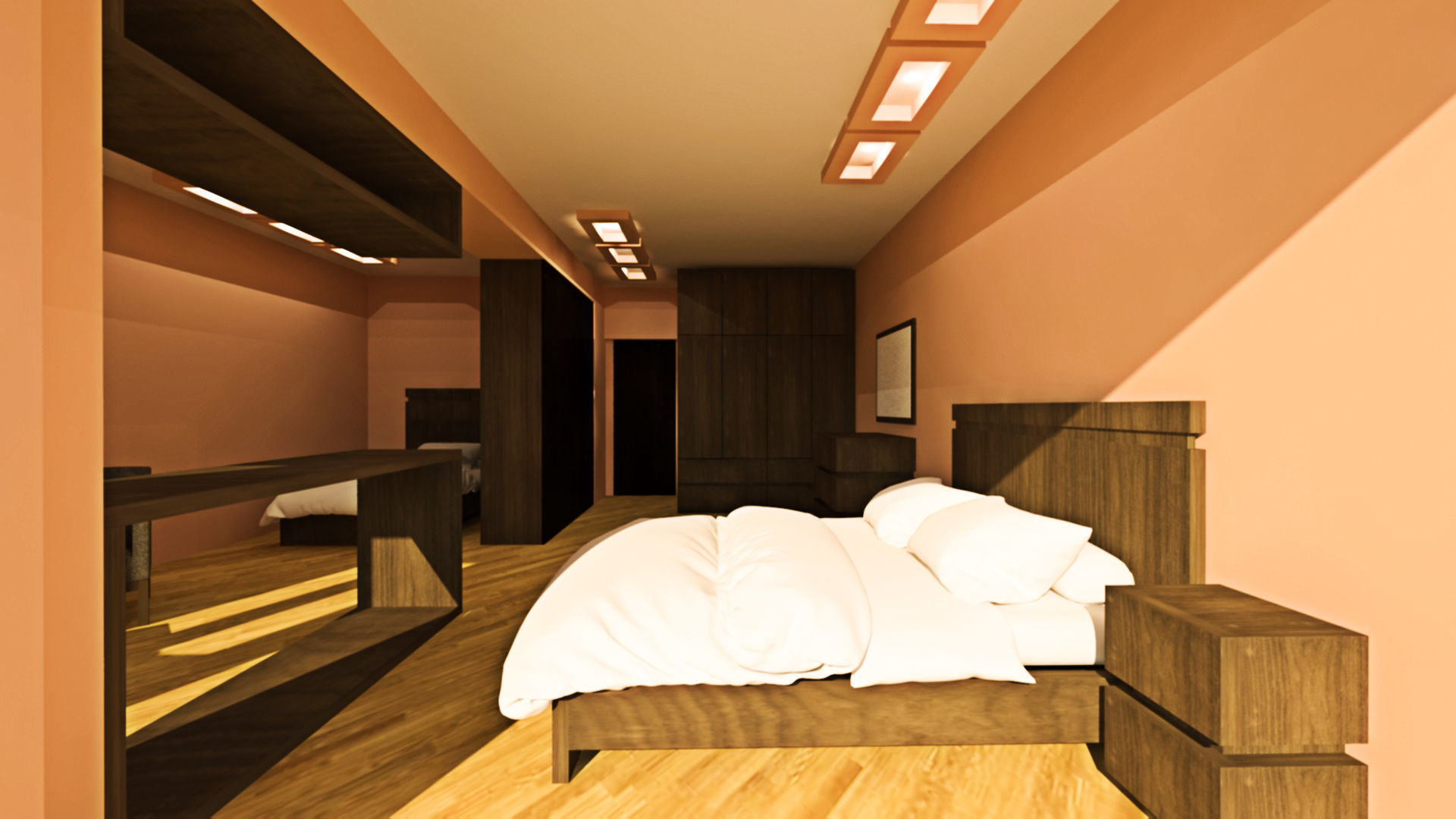Bedroom and kitchen for new house 3D model_5