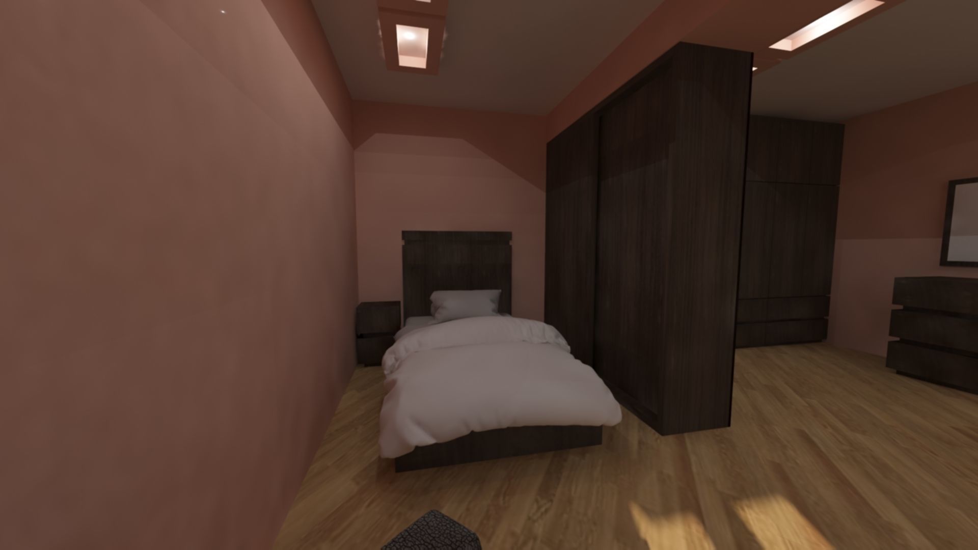 Bedroom and kitchen for new house 3D model_11