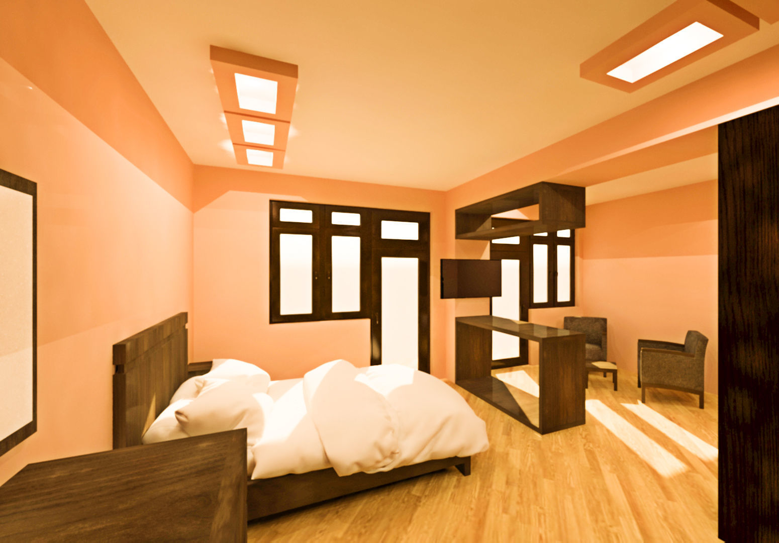 Bedroom and kitchen for new house 3D model_7