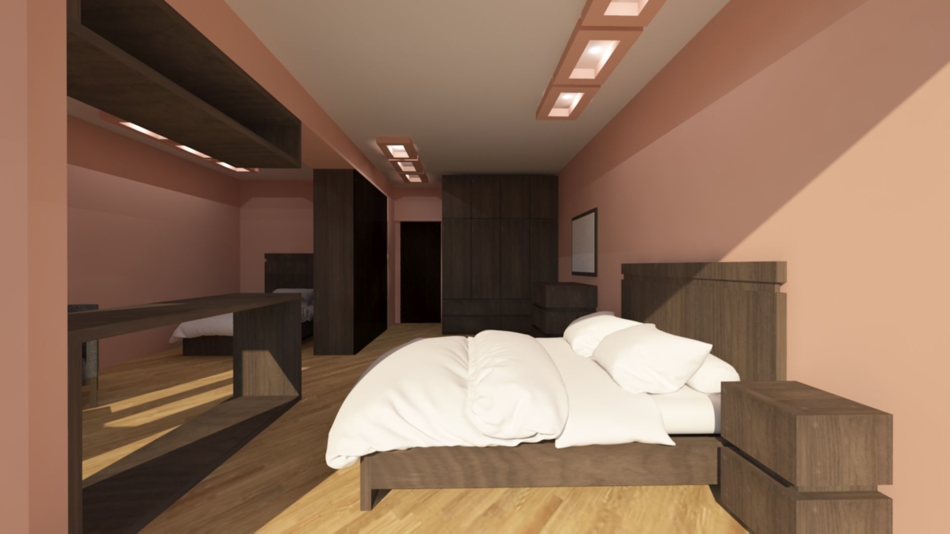 Bedroom and kitchen for new house 3D model_4