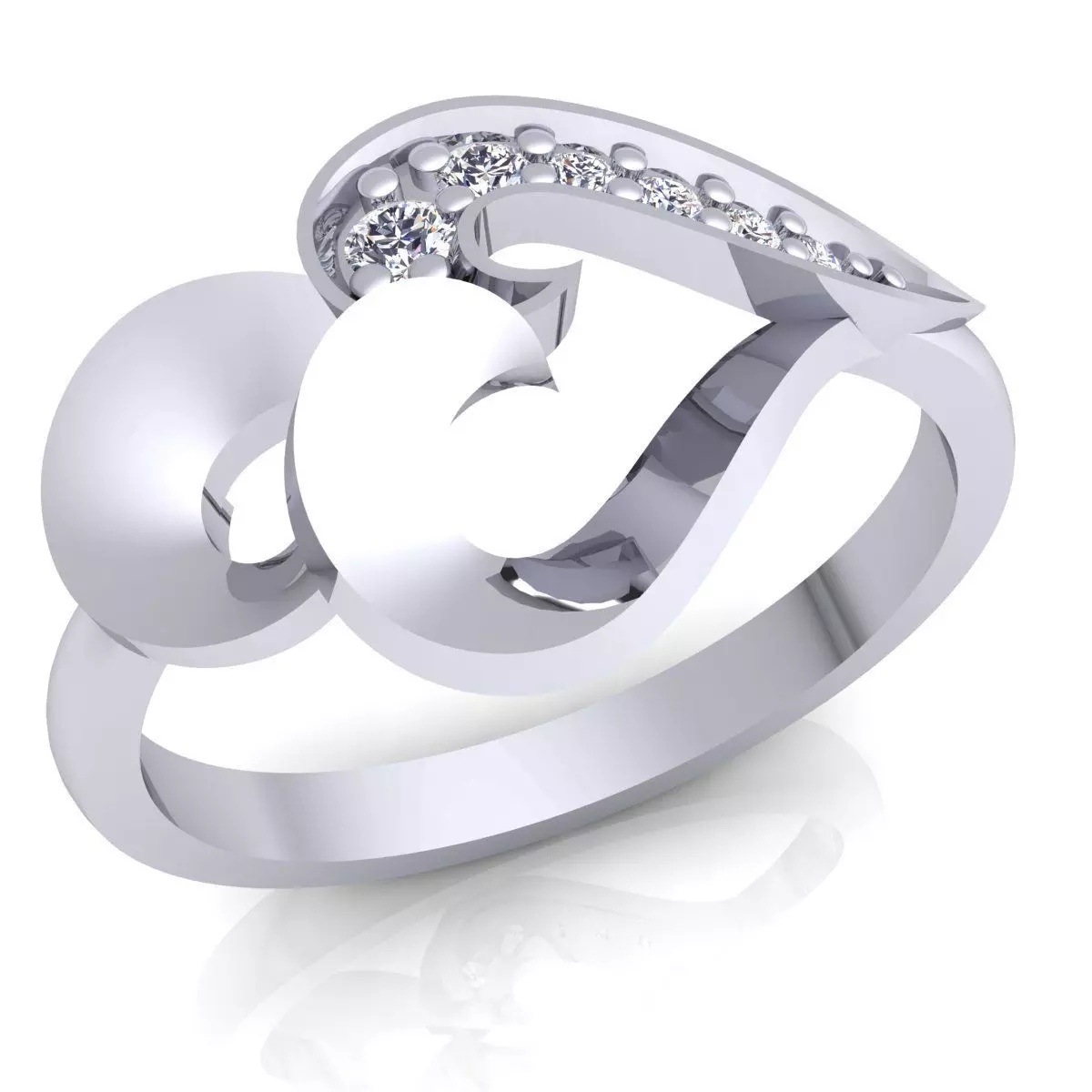 Woman Diamond Ring 25 3D print model_0