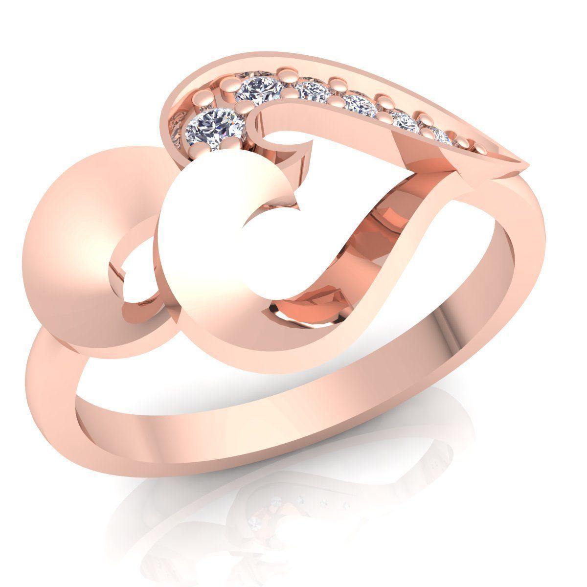 Woman Diamond Ring 25 3D print model_5