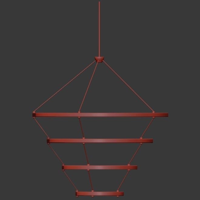 Halo chandelier 4 rings black von Roll Hill 3D model_3