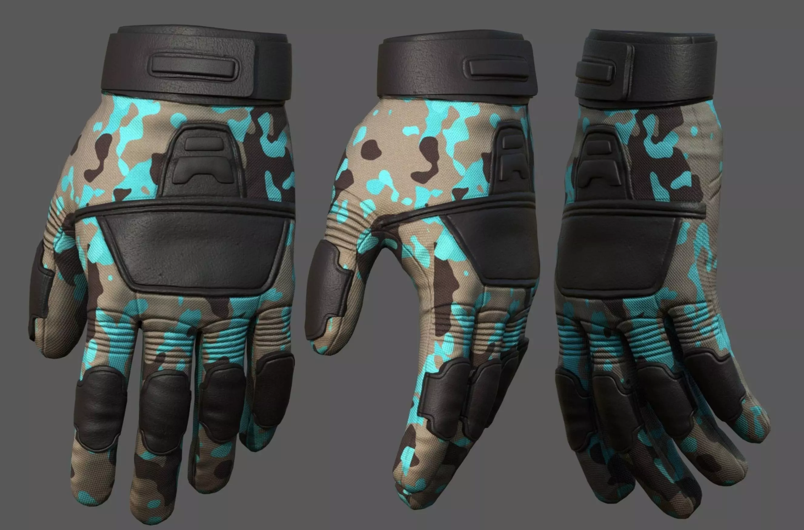 Gloves military combat protection pollution fantasy scifi cloth Low-poly 3D model