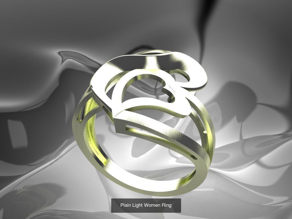 Plain Light Women 16 Model Ring 3dm Files 3D Model Collection_15