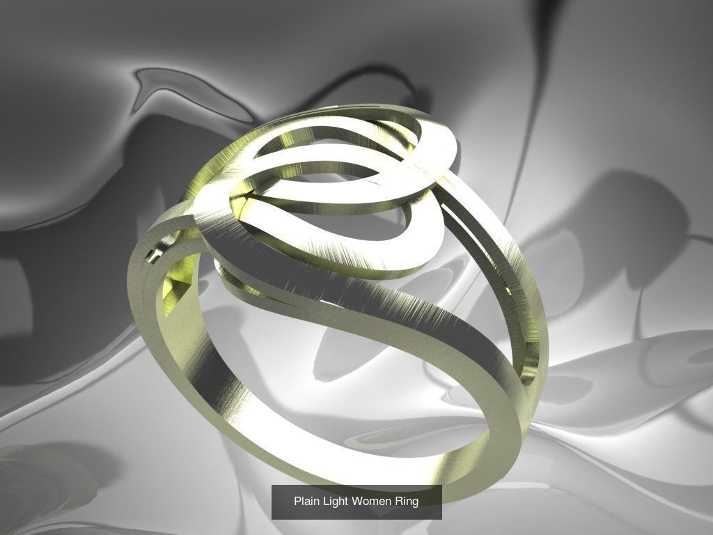 Plain Light Women 16 Model Ring 3dm Files 3D Model Collection_16