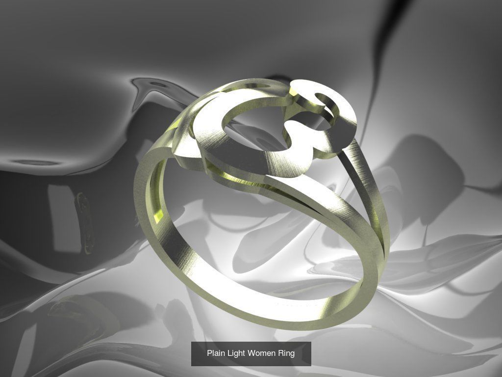 Plain Light Women 16 Model Ring 3dm Files 3D Model Collection_9