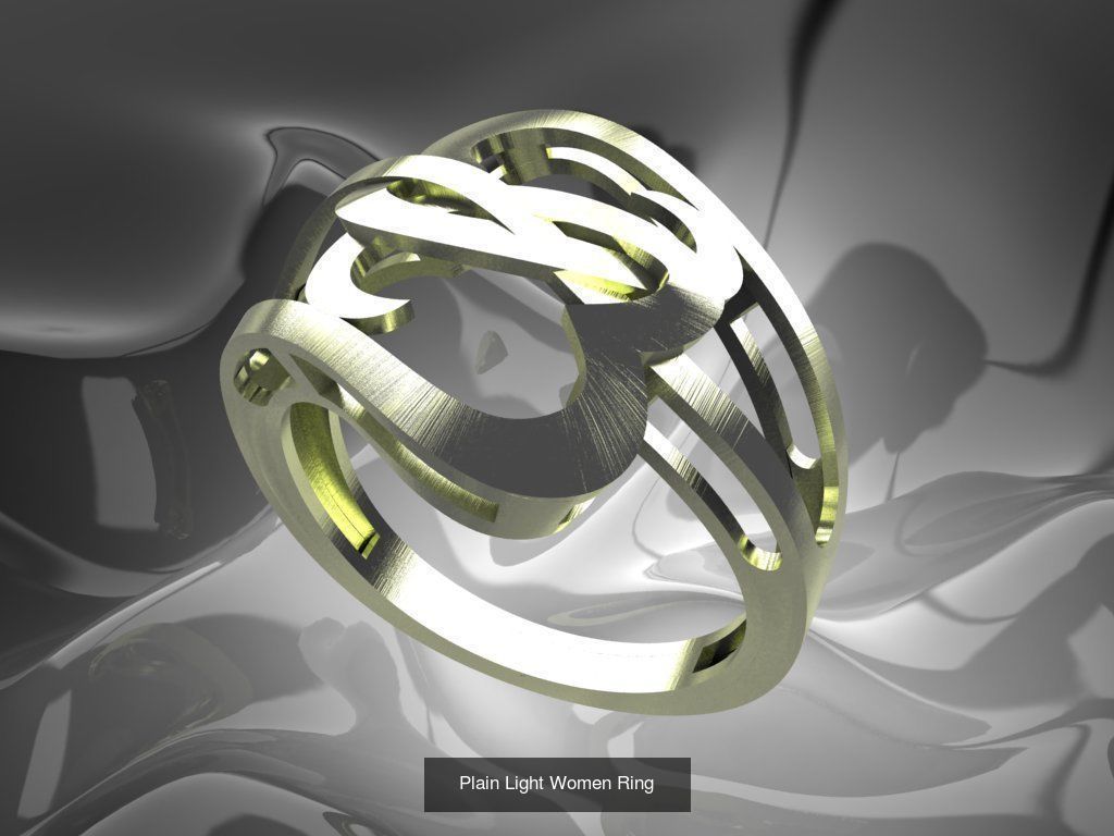 Plain Light Women 16 Model Ring 3dm Files 3D Model Collection_12