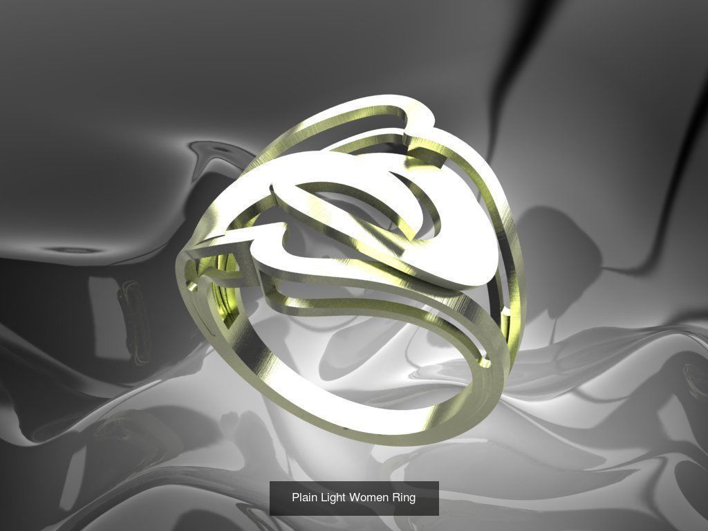Plain Light Women 16 Model Ring 3dm Files 3D Model Collection_11