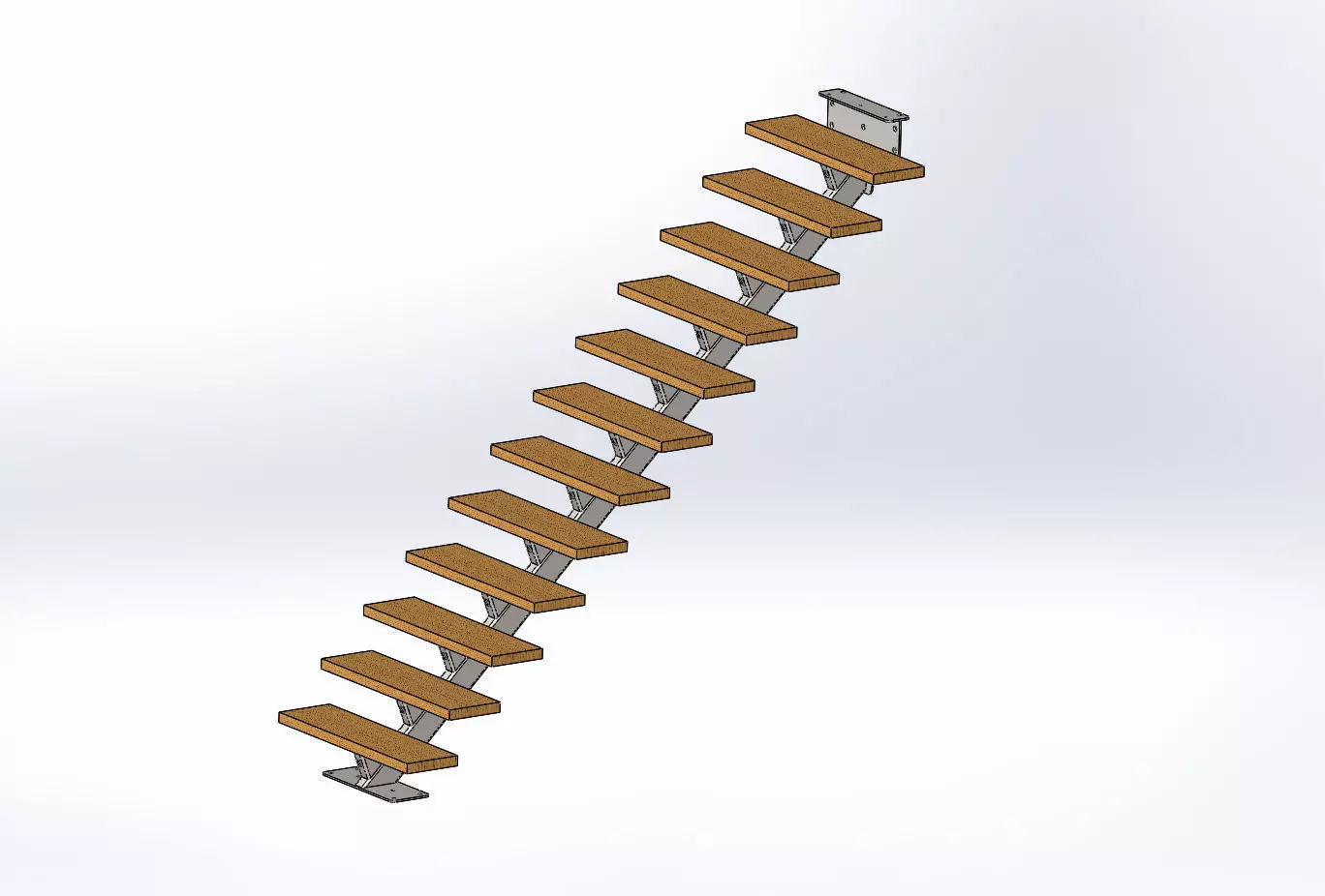 stairs wooden ladder 3D print model