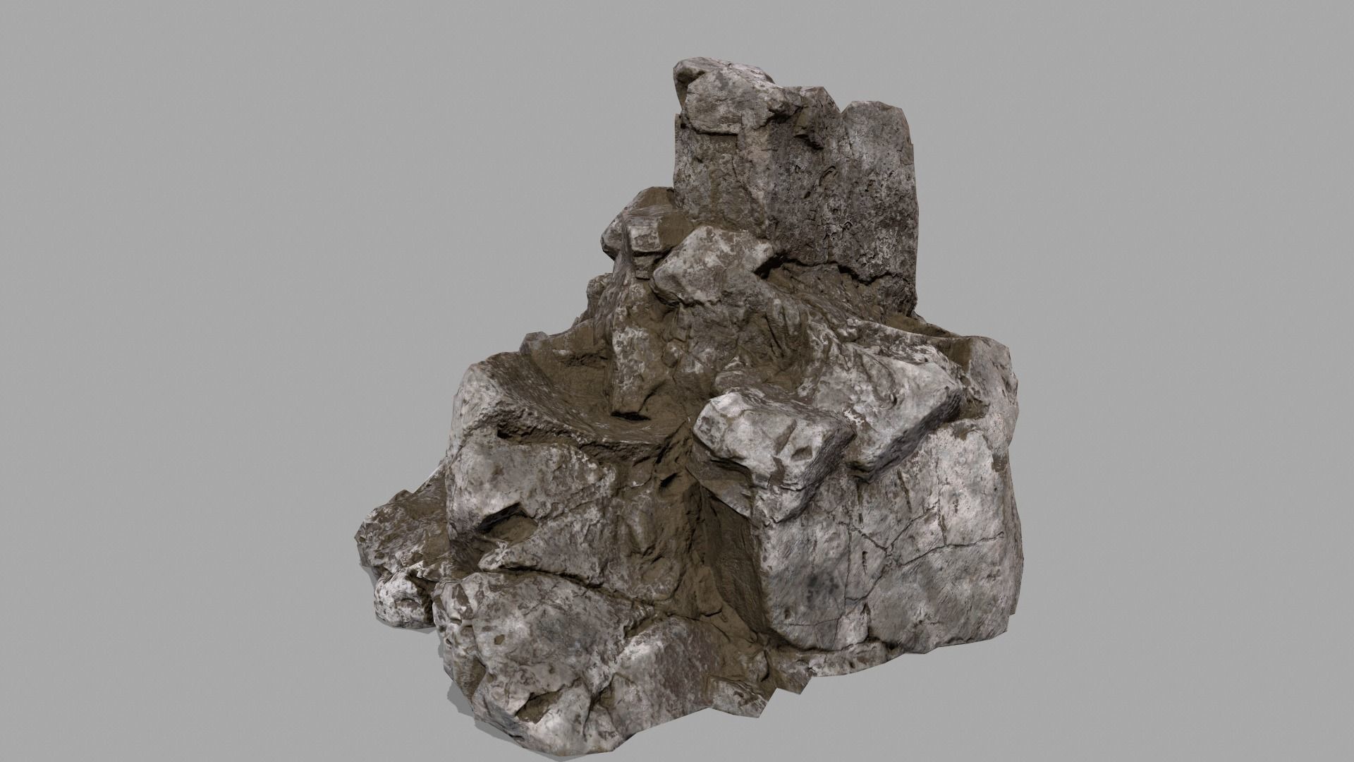 buda rock Low-poly 3D model_4