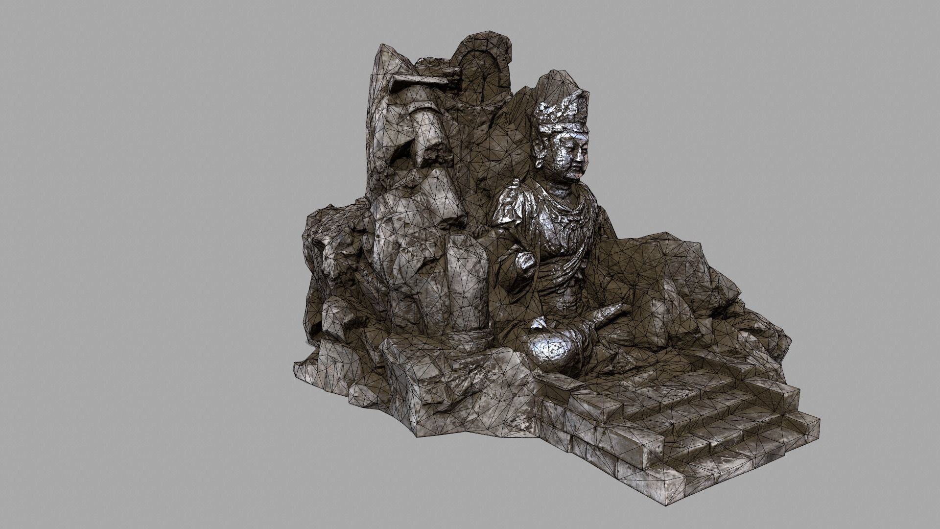 buda rock Low-poly 3D model_9
