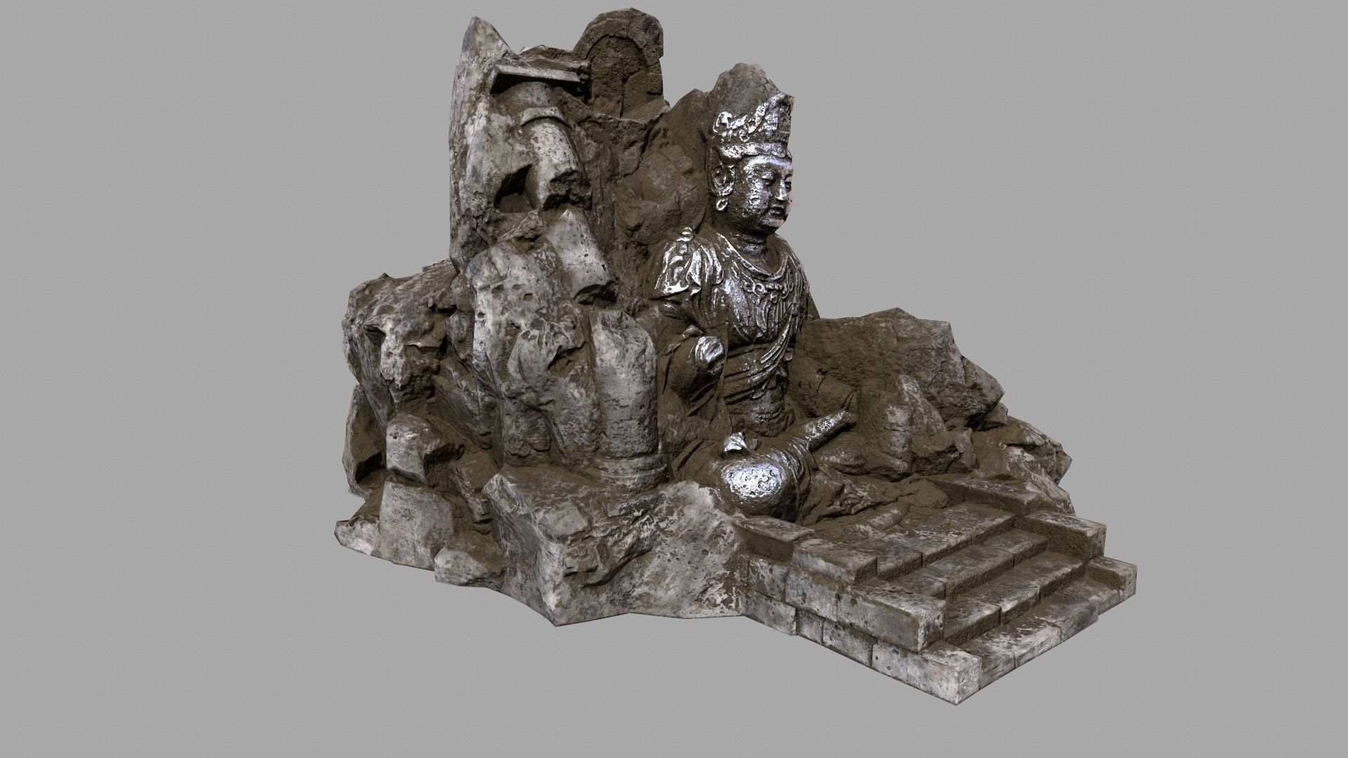 buda rock Low-poly 3D model_1