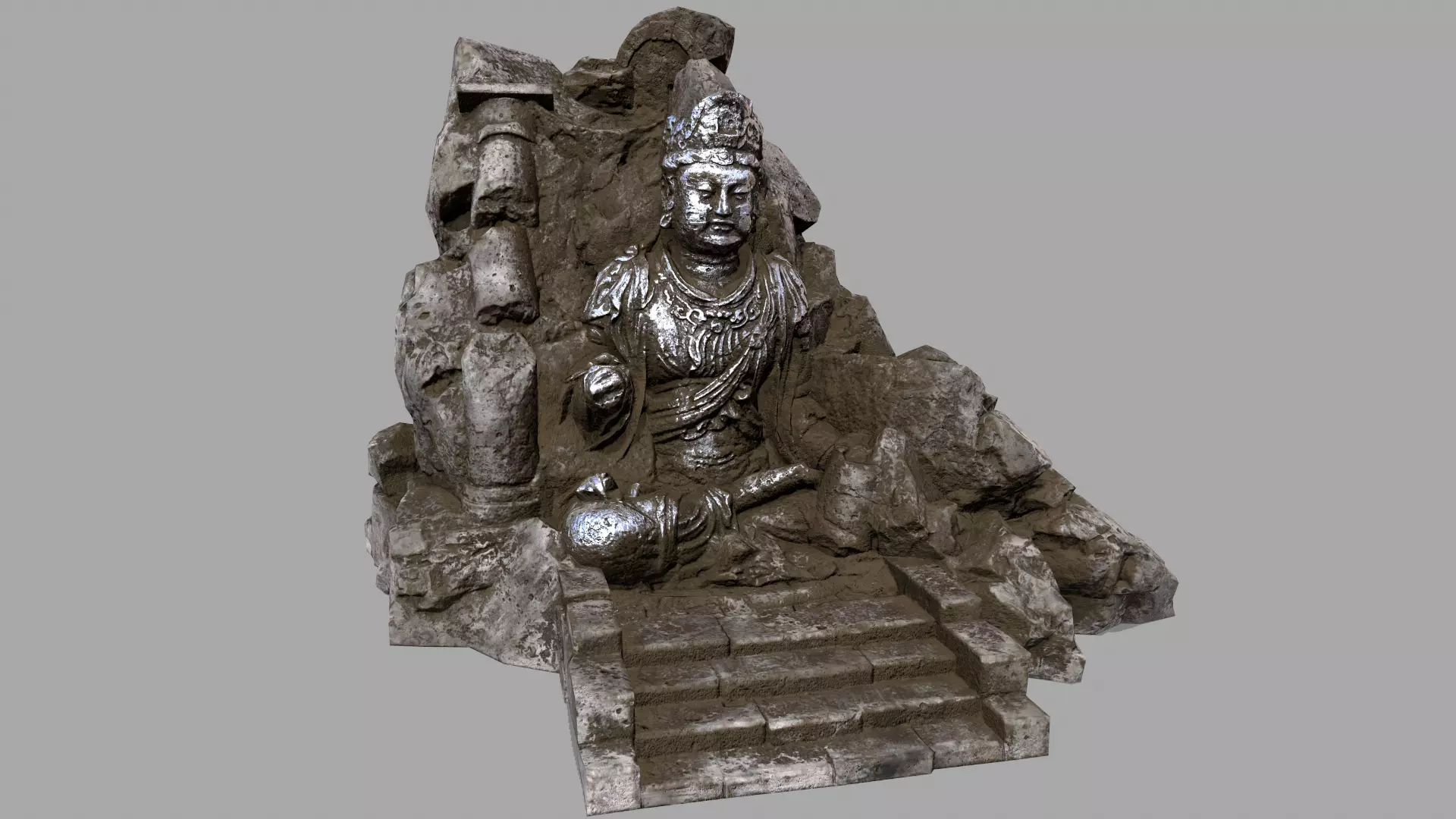 buda rock Low-poly 3D model_0