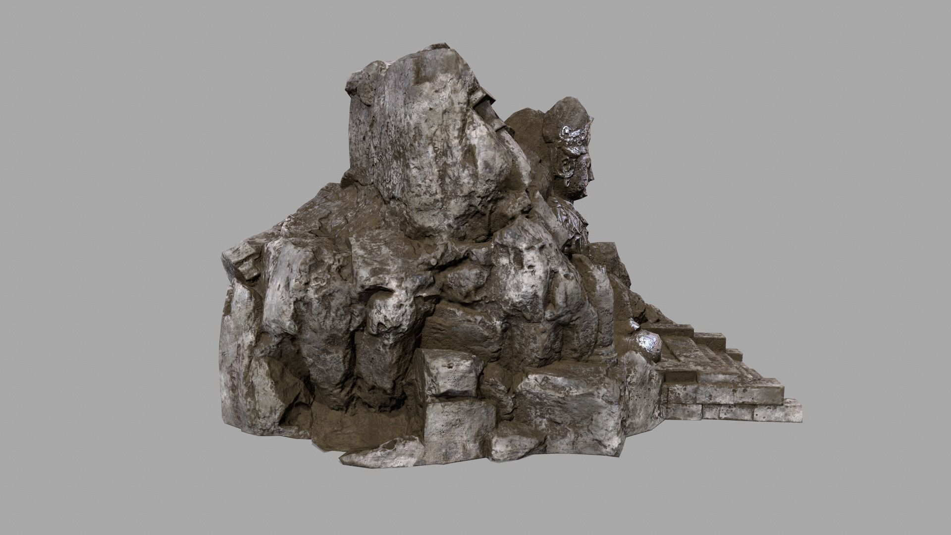 buda rock Low-poly 3D model_2