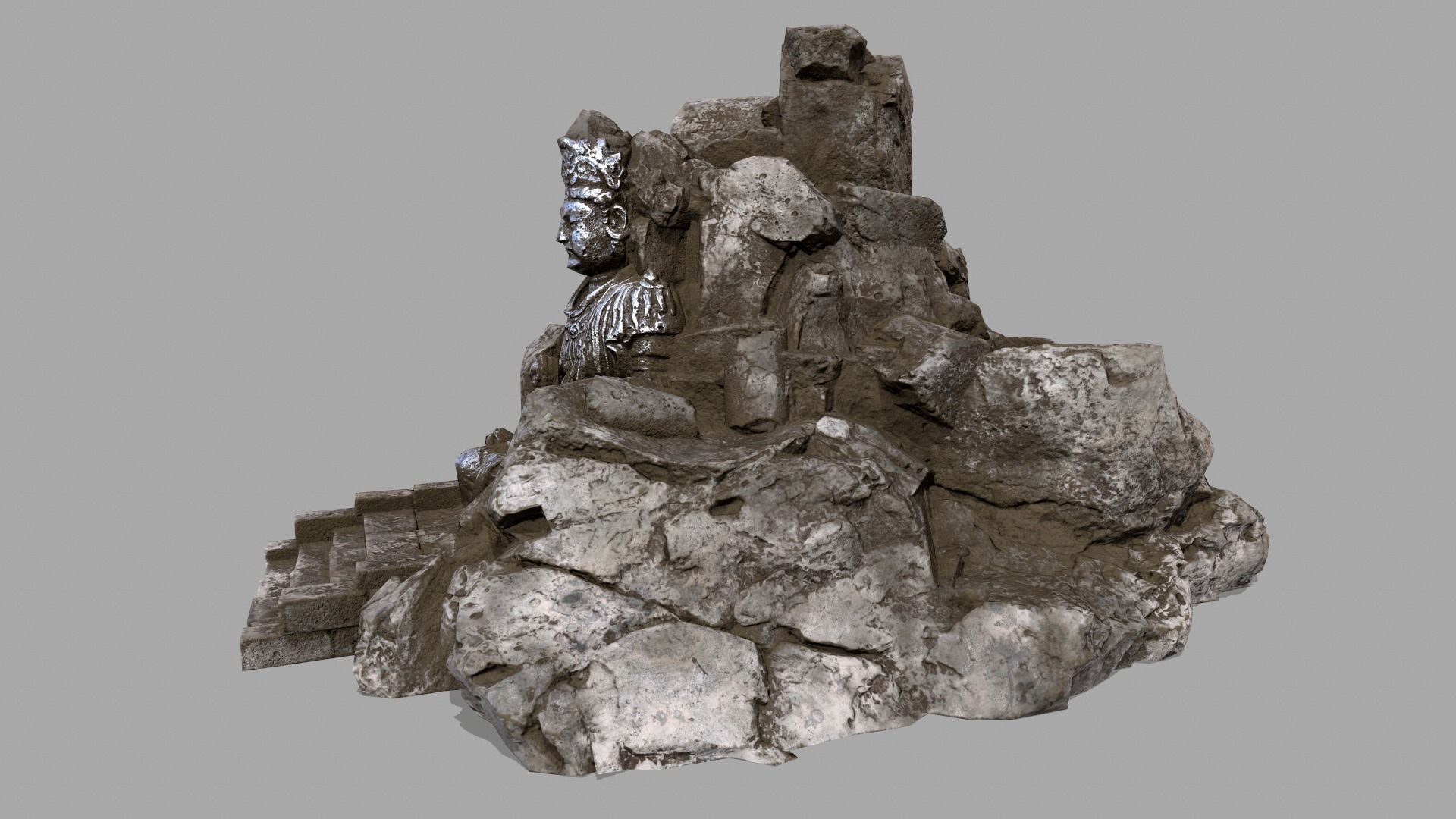 buda rock Low-poly 3D model_6