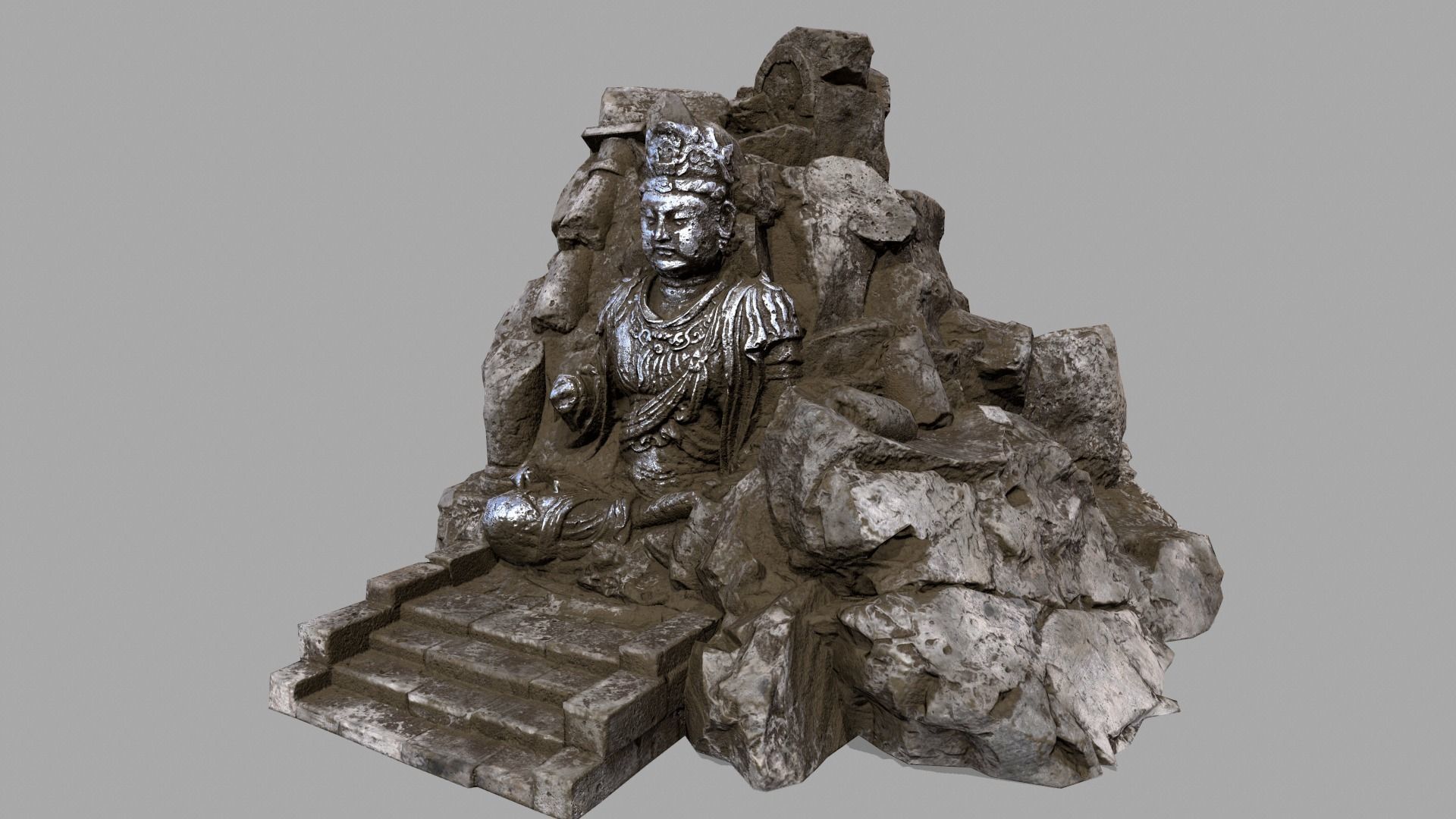 buda rock Low-poly 3D model_7
