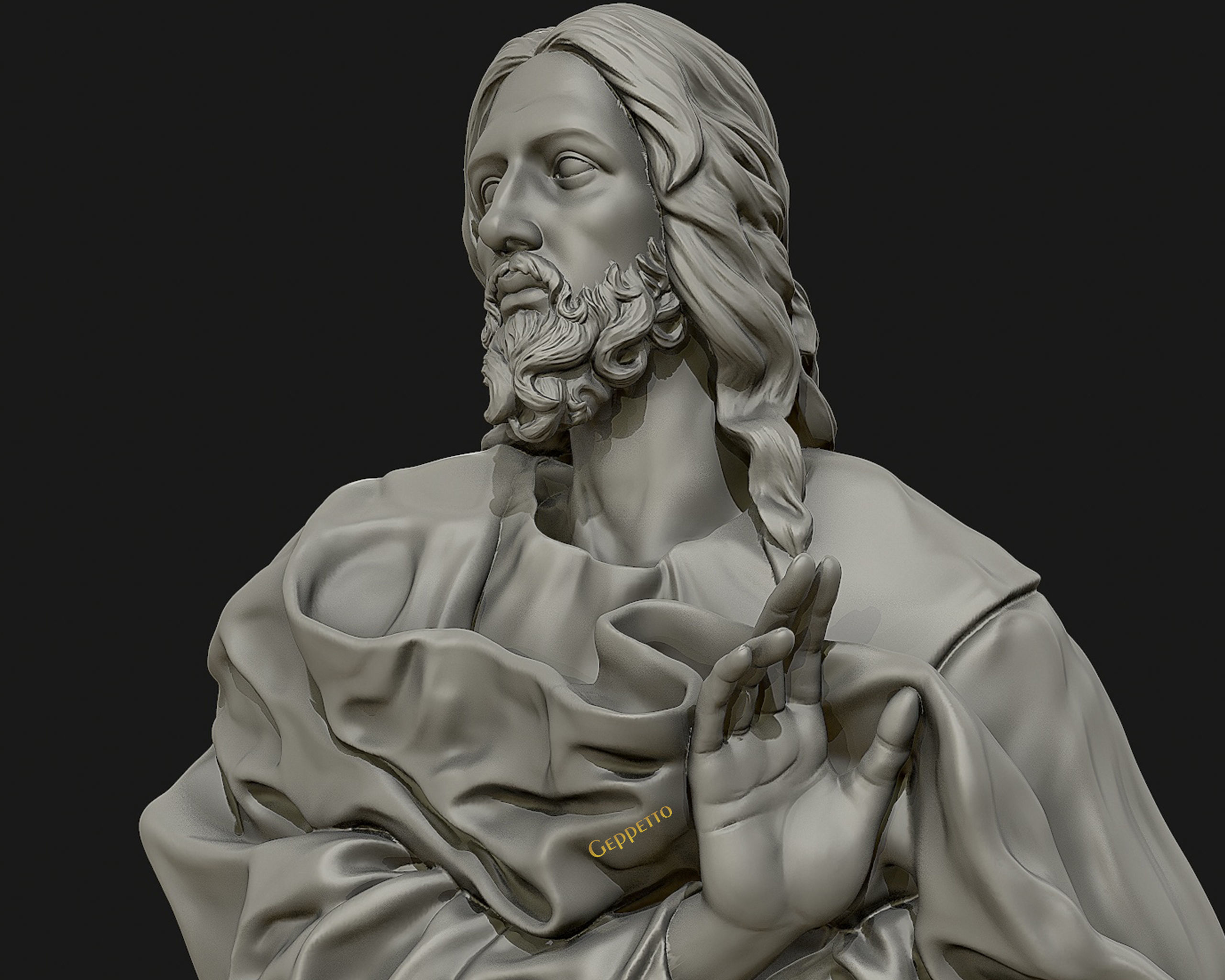 Jesus Christ Sculpture ready to 3D print 3D print model_4