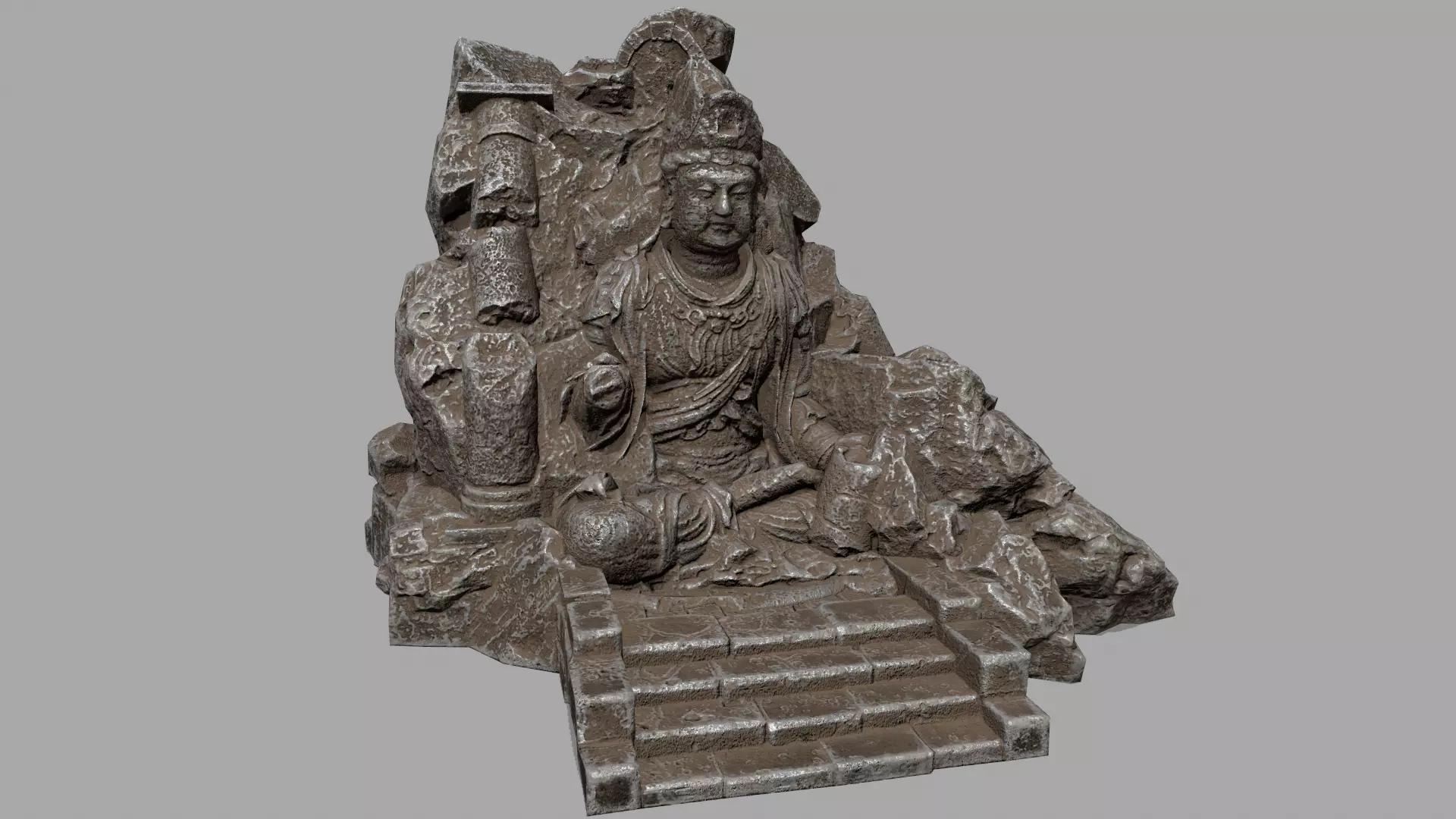 buda rock Low-poly 3D model_0